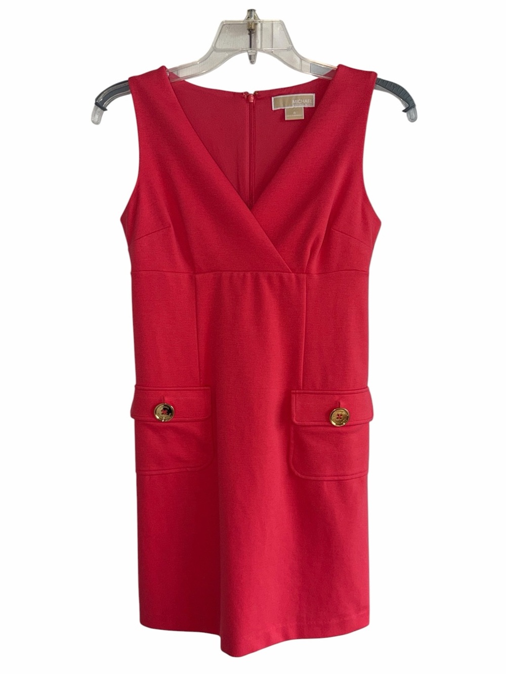 Michael Kors Coral Sleeveless Surplice Sheath Dress size Small